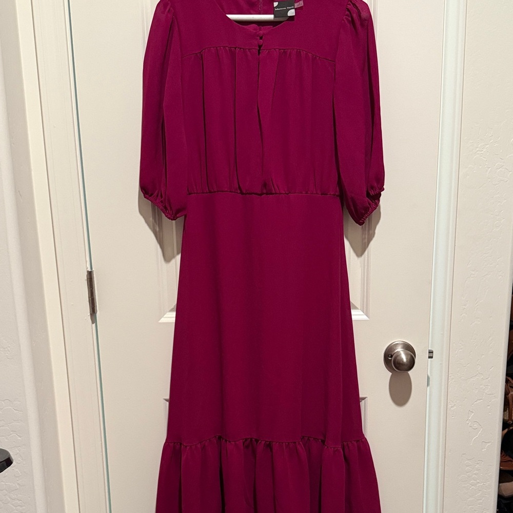 Maison Tara Fuchsia Long Sleeve Dress